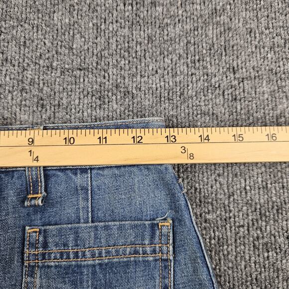 RAG‎ & BONE Button Front Frayed Hem Denim Skirt 25 Santa Cruz Blue Medium Wash - Picture 9 of 11